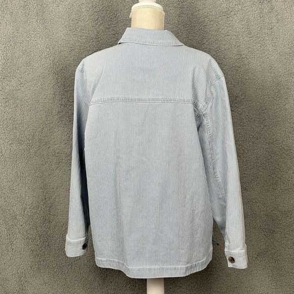 LC Lauren Conrad Blue Striped Jean Jacket - Picture 4 of 15